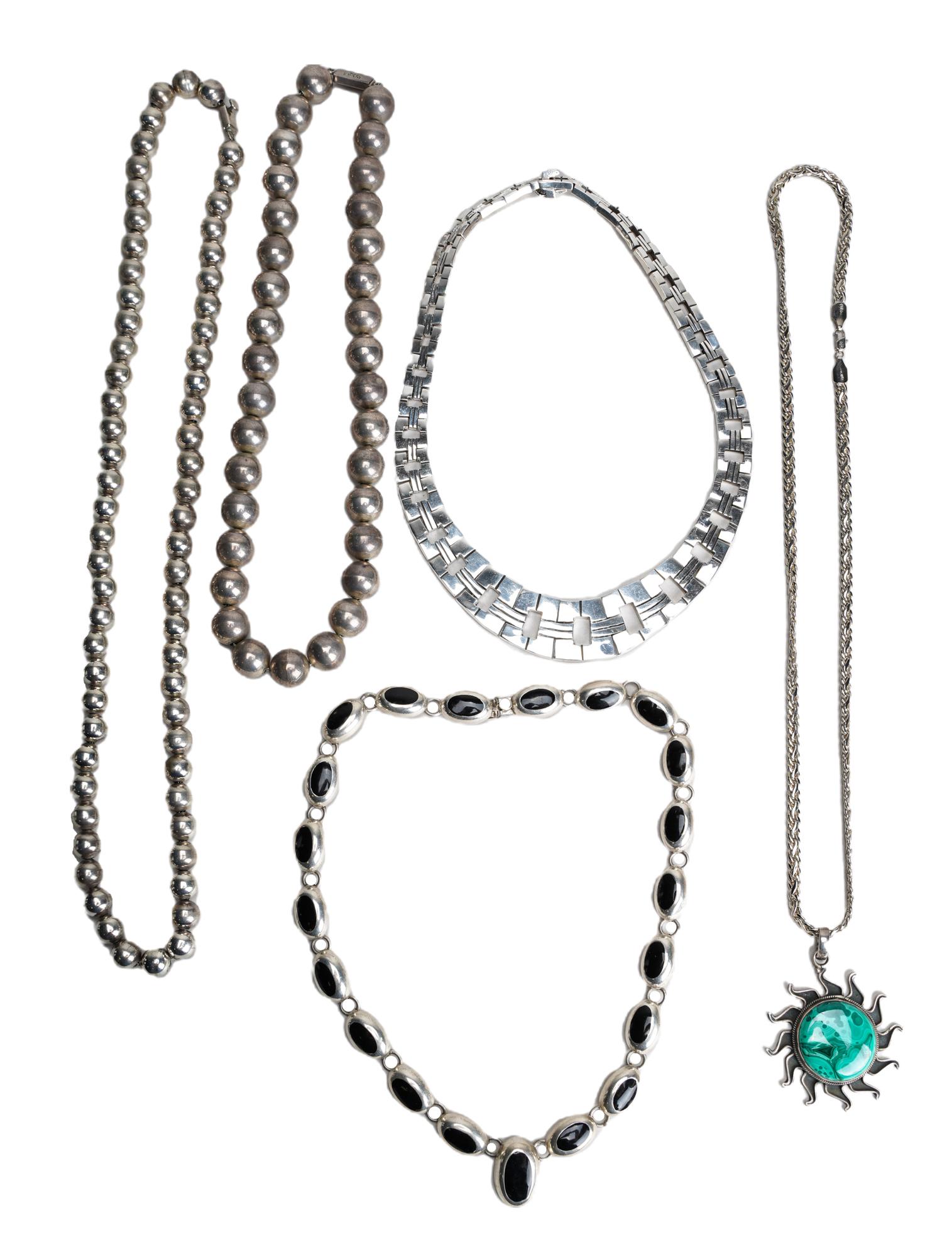 GROUP OF FIVE MEXICAN STERLING NECKLACES (1 of 20)