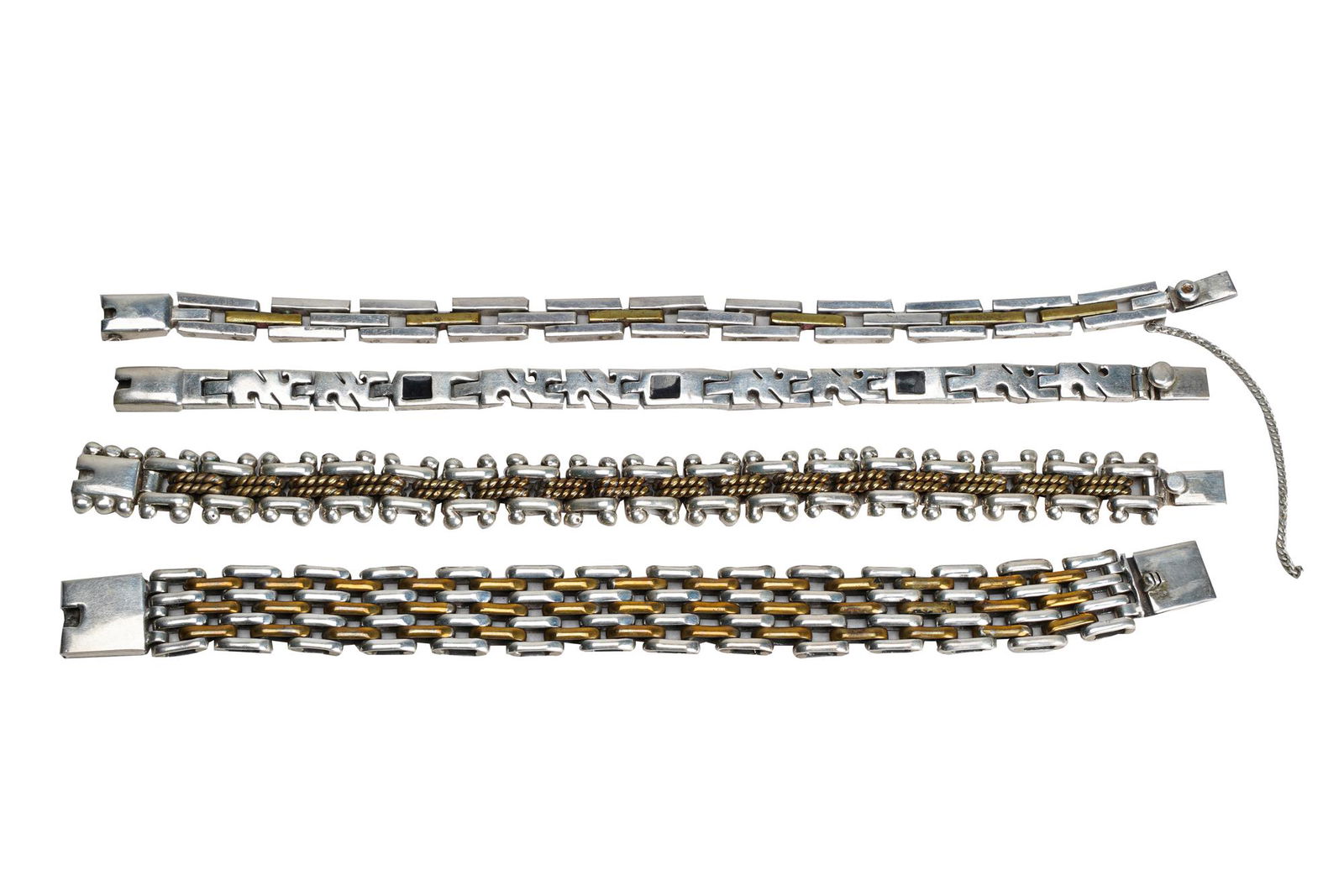 FOUR ASSORTED MEXICAN STERLING BRACELETS (1 of 12)