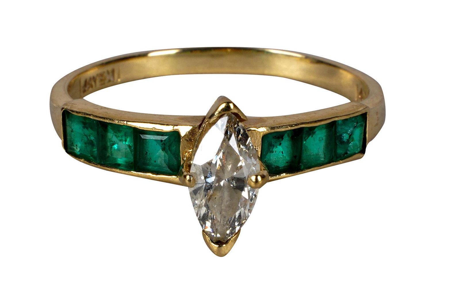14 KARAT YELLOW GOLD, DIAMOND, & EMERALD RING (1 of 5)