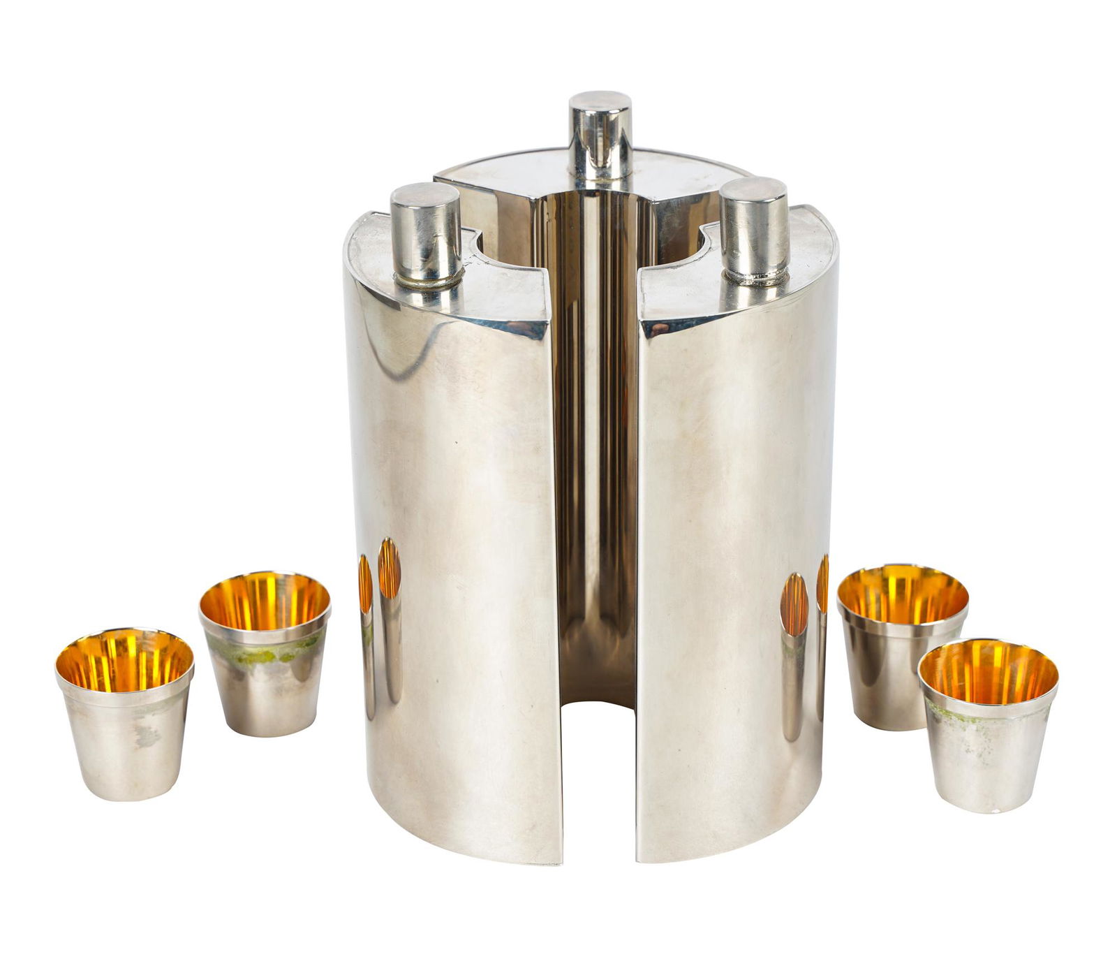 DUNHILL FLASK SET IN CASE (1 of 14)
