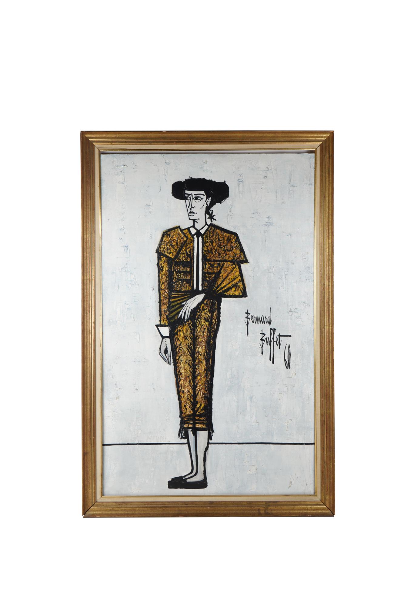 AFTER BERNARD BUFFET: "MATADOR": oil on canvas, signed 51 x 32 inches