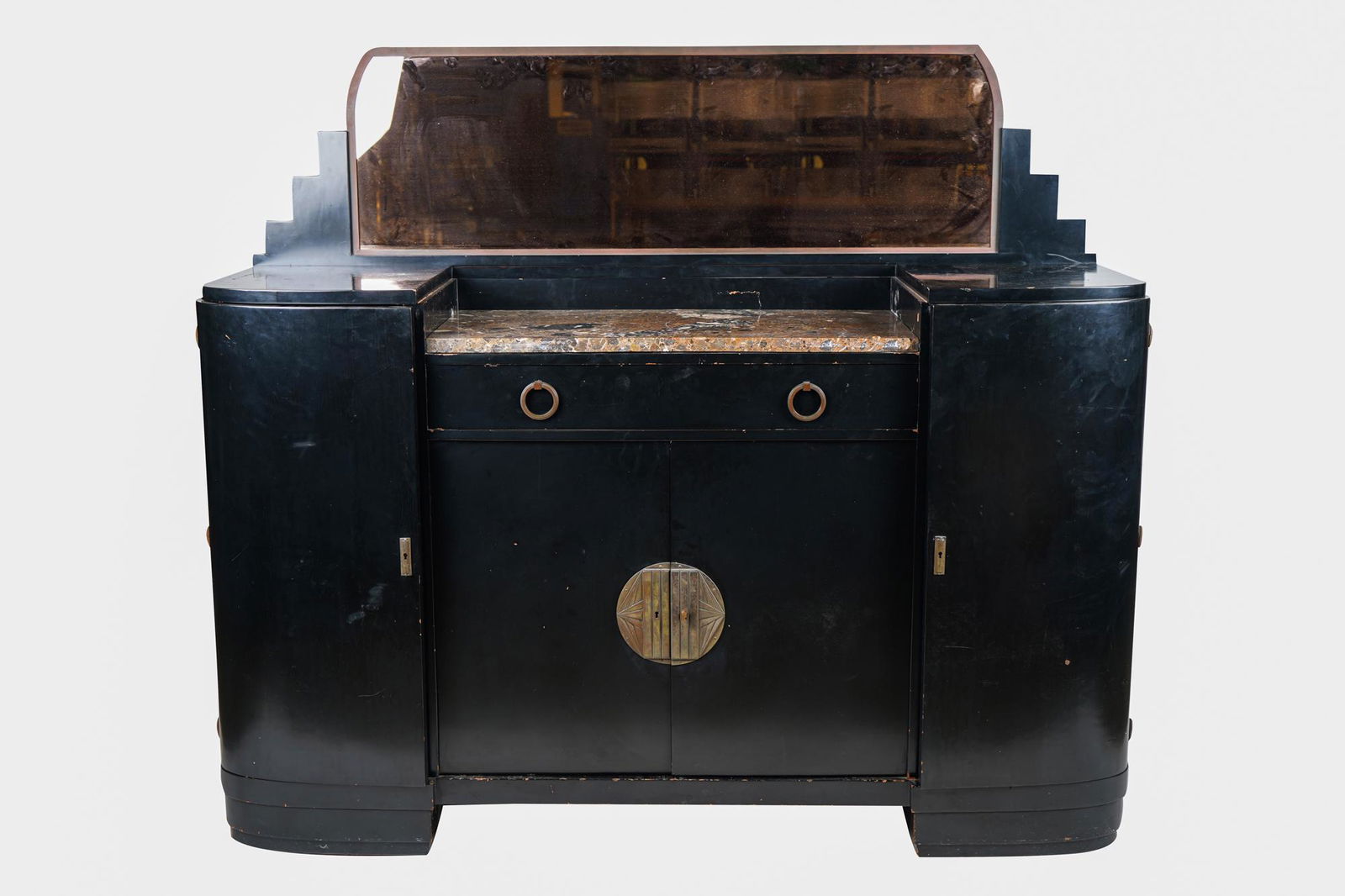 ART DECO EBONIZED WOOD SIDEBOARD (1 of 9)