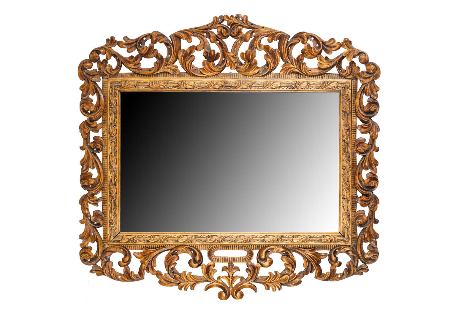 ITALIAN WOOD CARVED MIRROR (1 of 10)