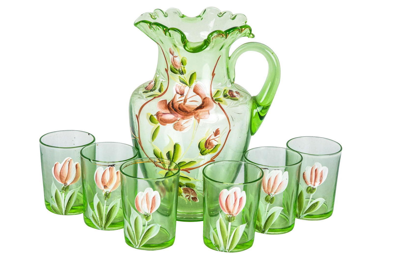 FLORAL PAINTED DRINK SET (1 of 6)