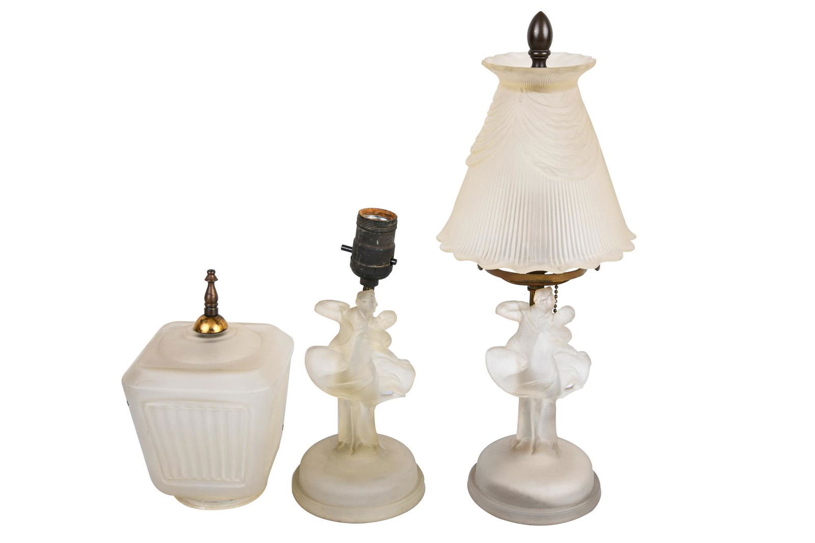 SUITE OF GLASS BOUDOIR LAMPS (1 of 8)
