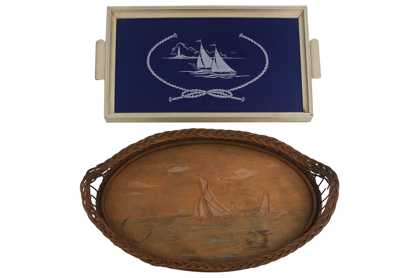 TWO ASSORTED NAUTICAL TRAYS (1 of 7)
