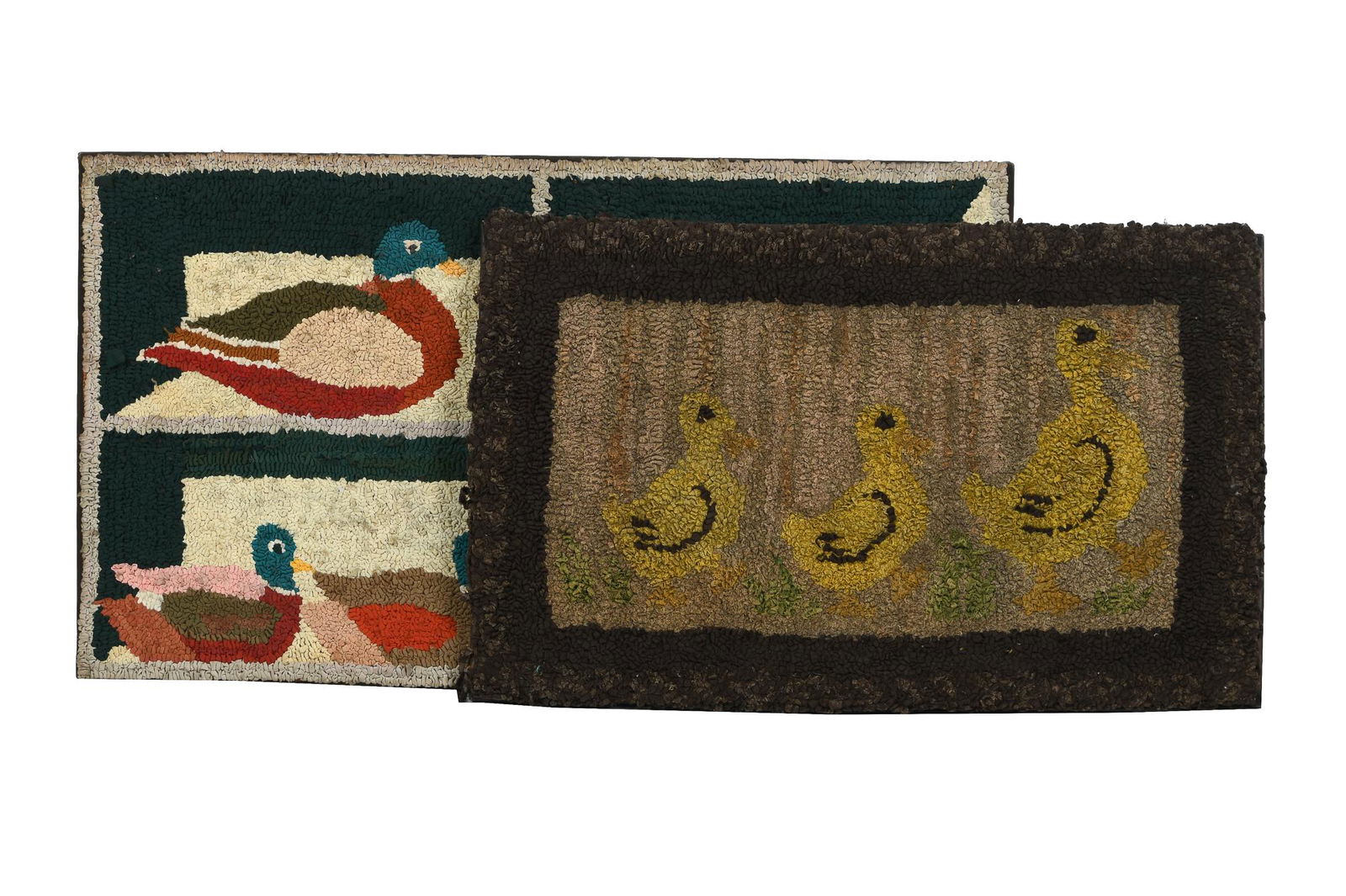TWO ASSORTED AMERICAN DUCK HOOKED RUGS (1 of 9)