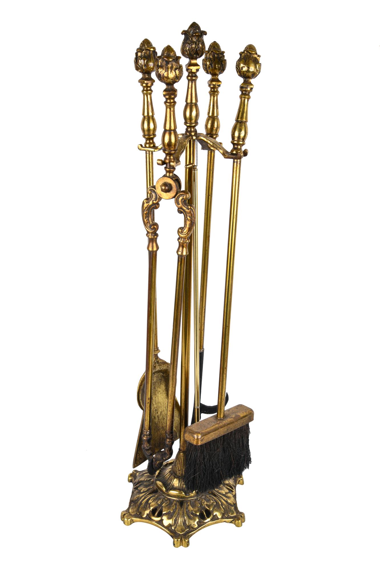 SET OF BRASS FIRE TOOLS (1 of 10)