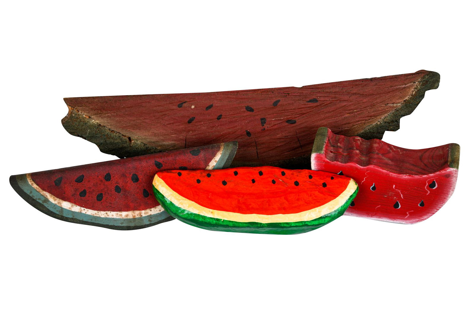 FOUR ASSORTED FOLK ART WATERMELON (1 of 13)
