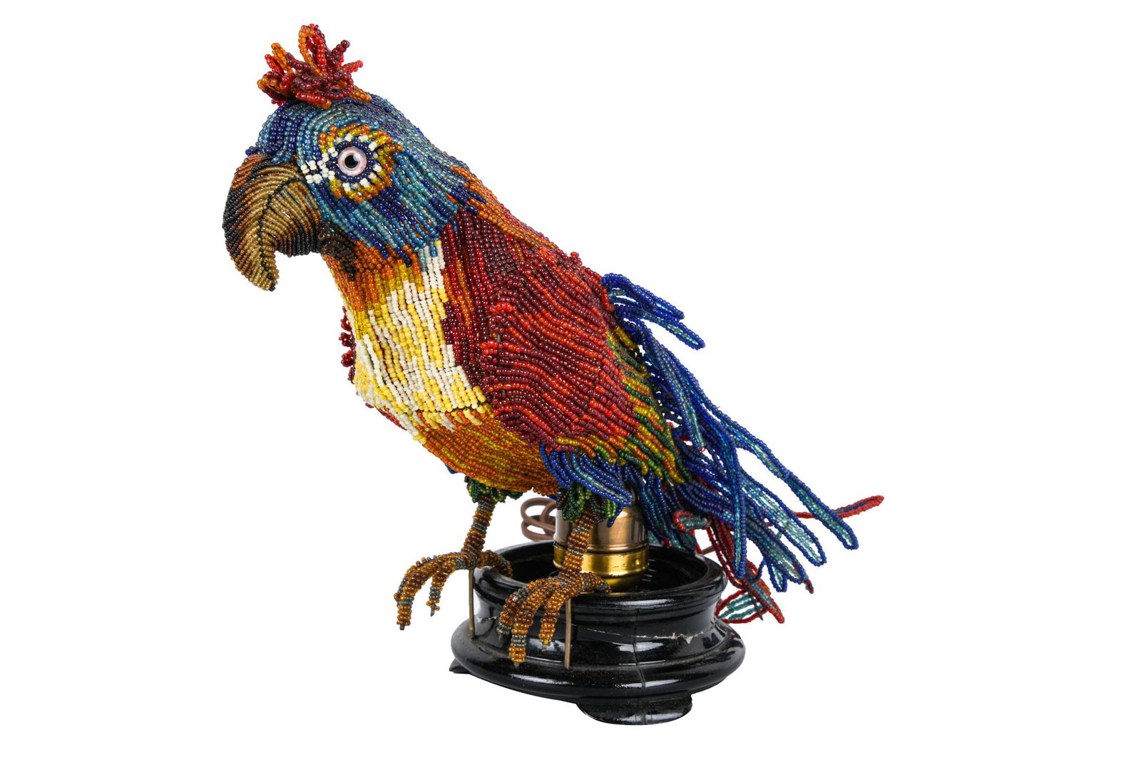 PAIRPOINT BEADED PARROT LAMP (1 of 6)