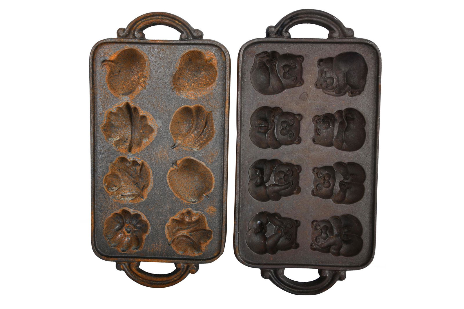 TWO ASSORTED CAST IRON BAKING MOLDS (1 of 6)