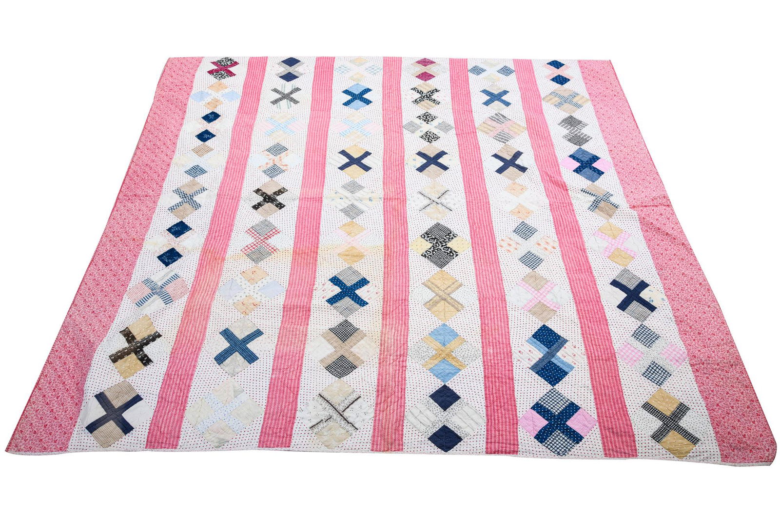 STRIPED PINK PATCHWORK QUILT (1 of 8)
