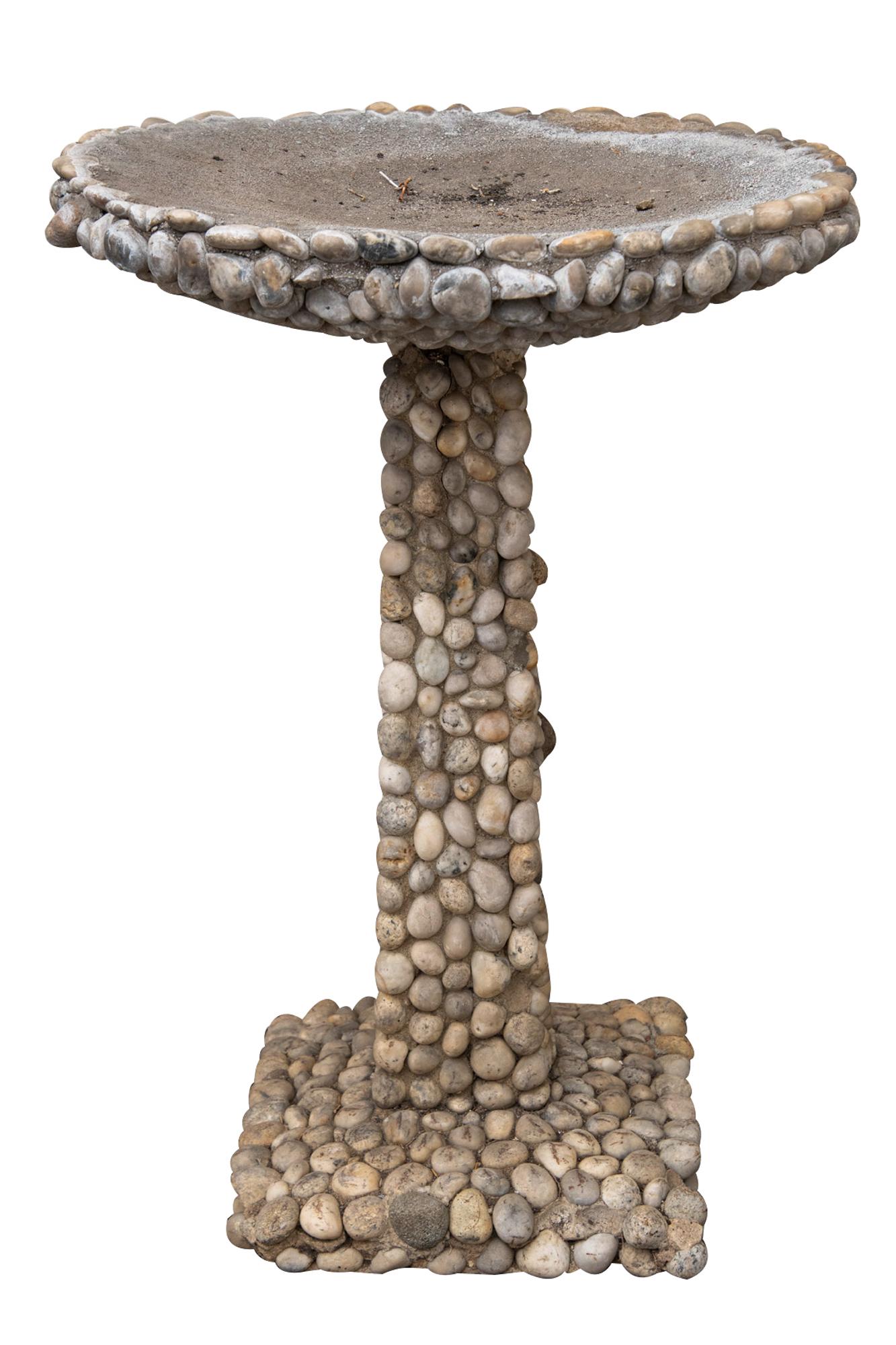 RIVER ROCK MOSAIC BIRD BATH (1 of 7)