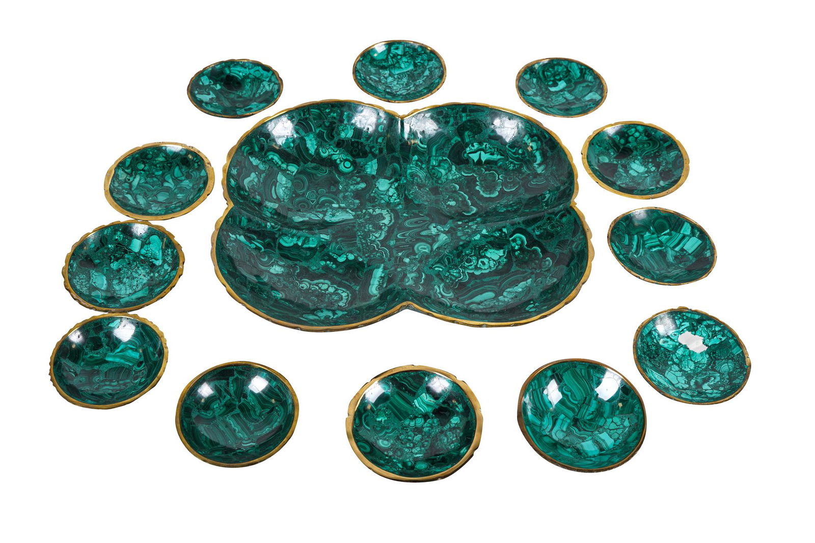 MALACHITE-VENEERED NUT SET (1 of 10)