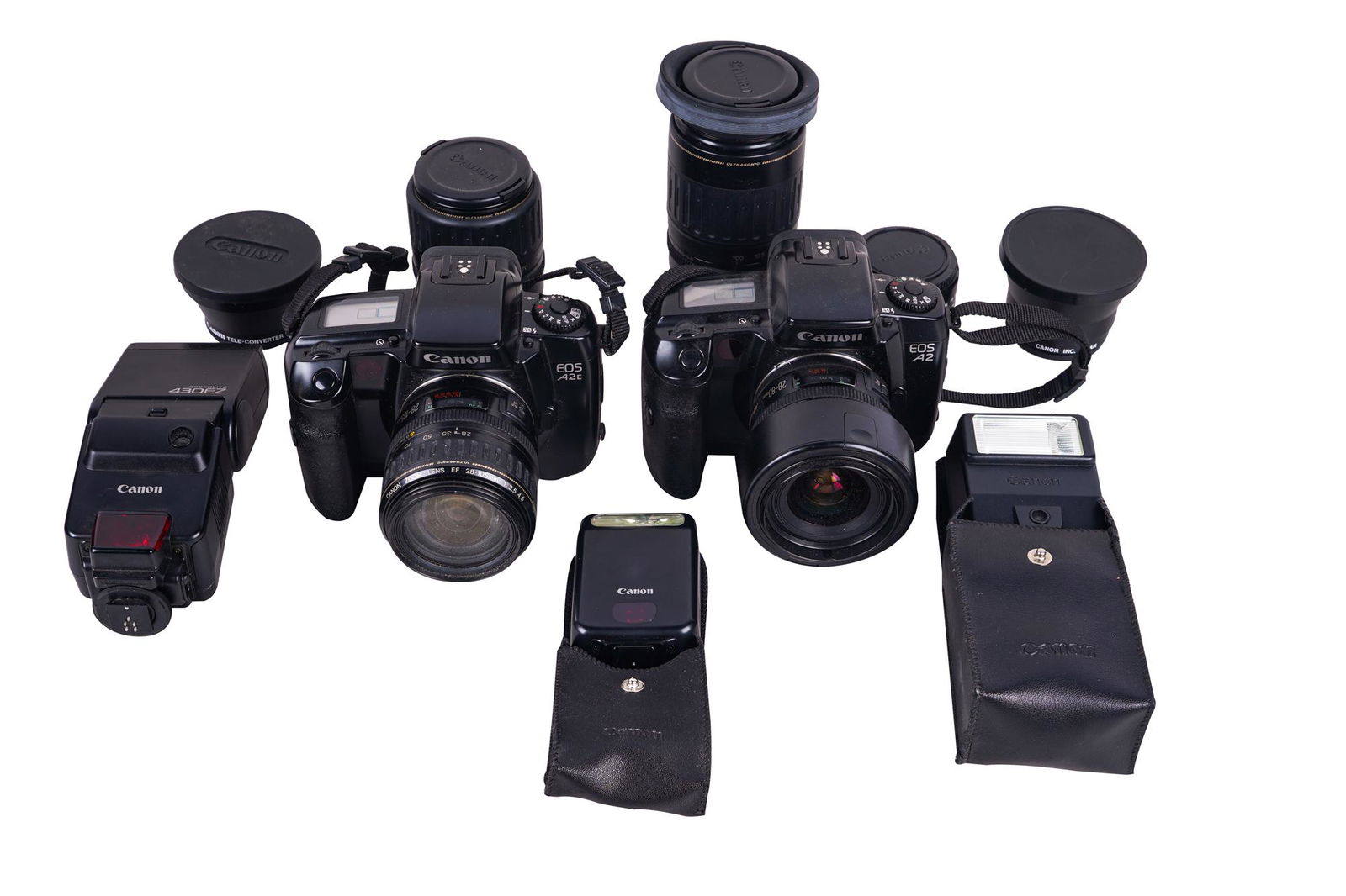 TWO CANON SLR FILM CAMERAS W/ LENSES & ACCESORIES (1 of 11)