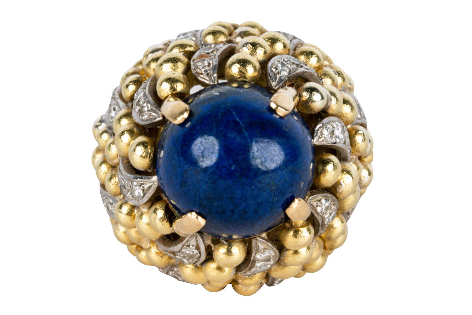 18 KARAT GOLD, LAPIS, & DIAMOND RING (1 of 6)