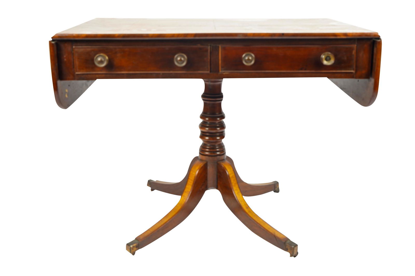 REGENCY STYLE MAHOGANY DROP LEAF SOFA TABLE (1 of 6)