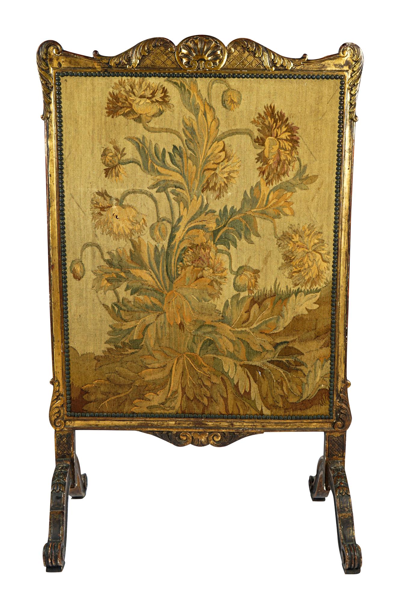 LOUIS XV GILT & NEEDLEWORK FIRESCREEN (1 of 7)