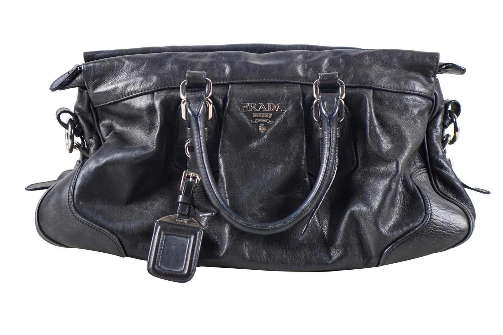 PRADA BLACK LEATHER BAG (1 of 8)