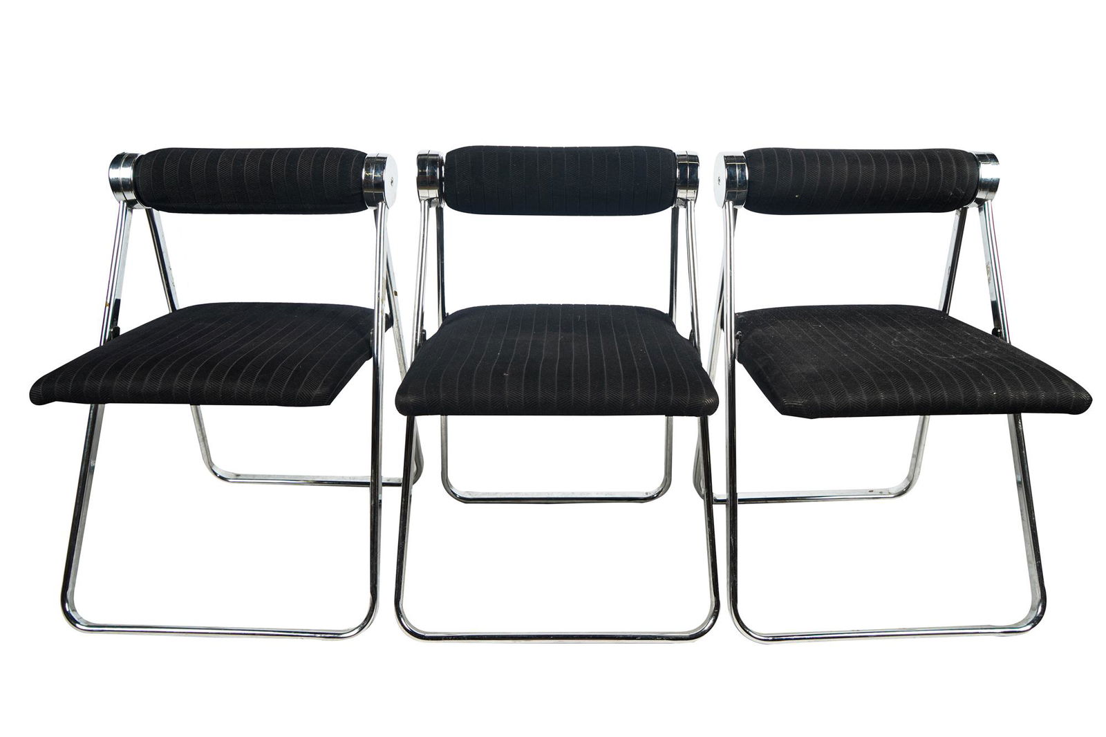 SIX CHROME FOLDING CHAIRS (1 of 8)