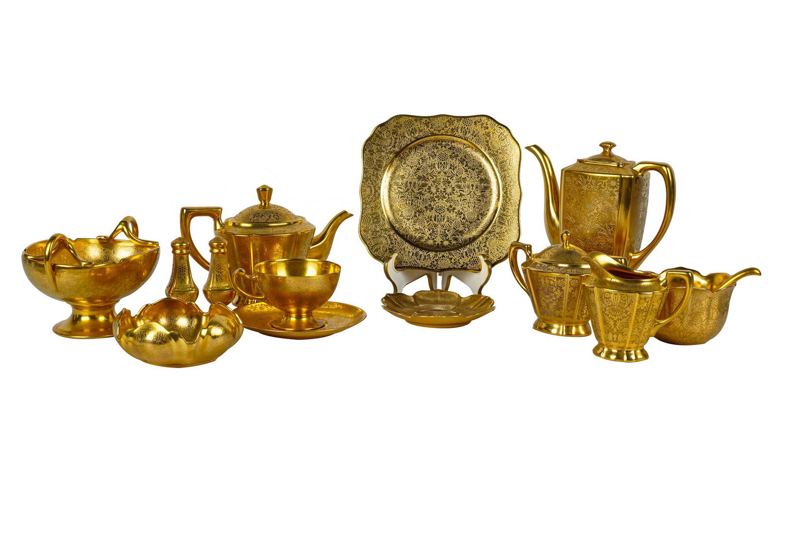 HUTSCHENREUTHER GILT-OVERLAY PORCELAIN SERVICE (1 of 20)