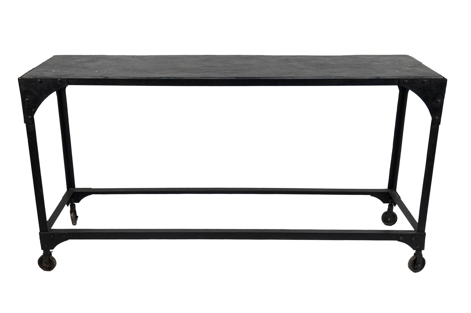 INDUSTRIAL-STYLE STONE & METAL CONSOLE TABLE (1 of 6)