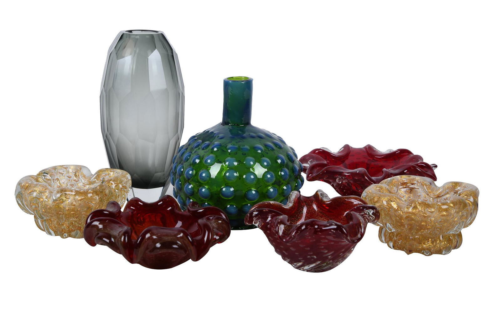 SEVEN ASSORTED GLASS PIECES (1 of 12)