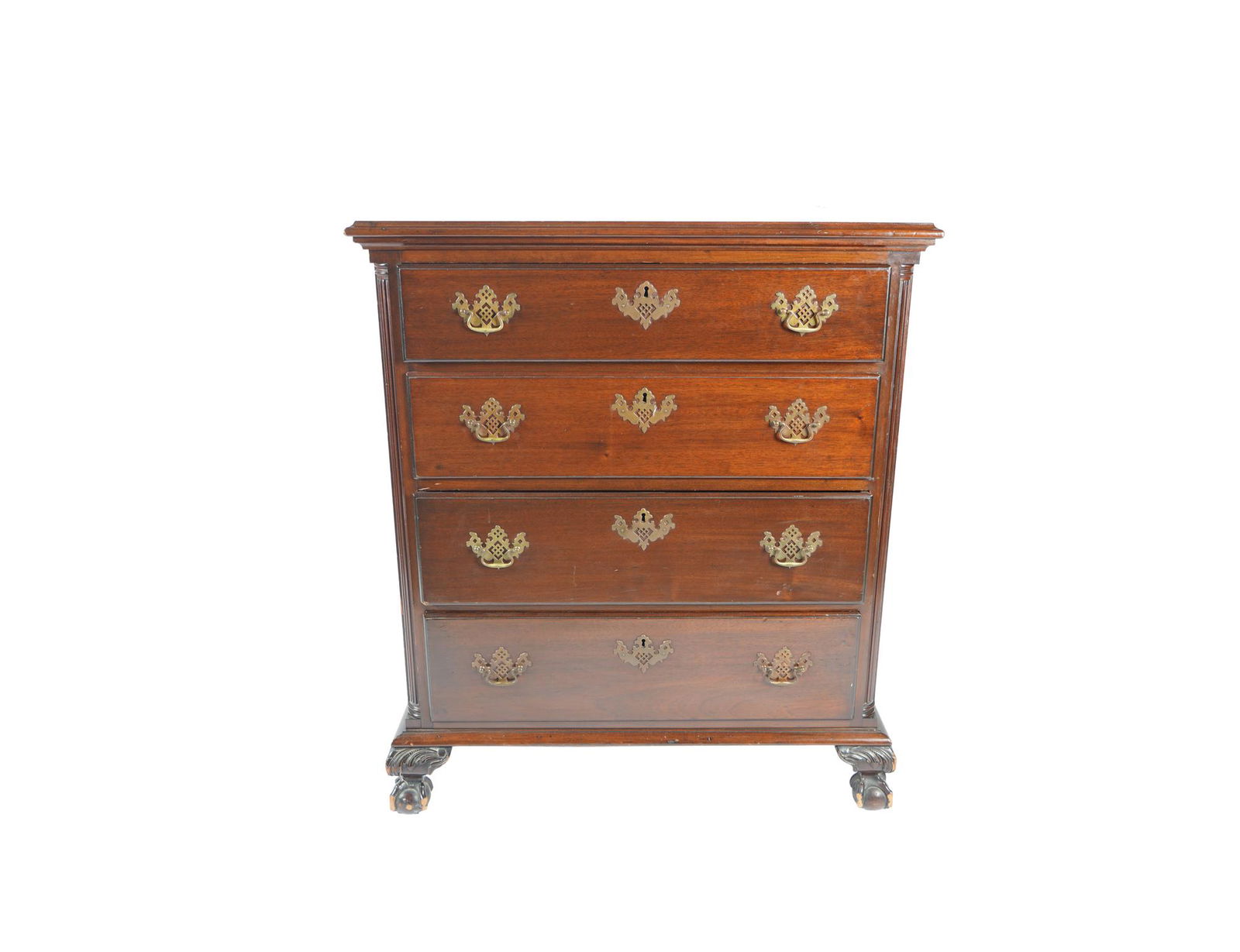 CHIPPENDALE-STYLE MAHOGANY FOUR-DRAWER CHEST (1 of 6)