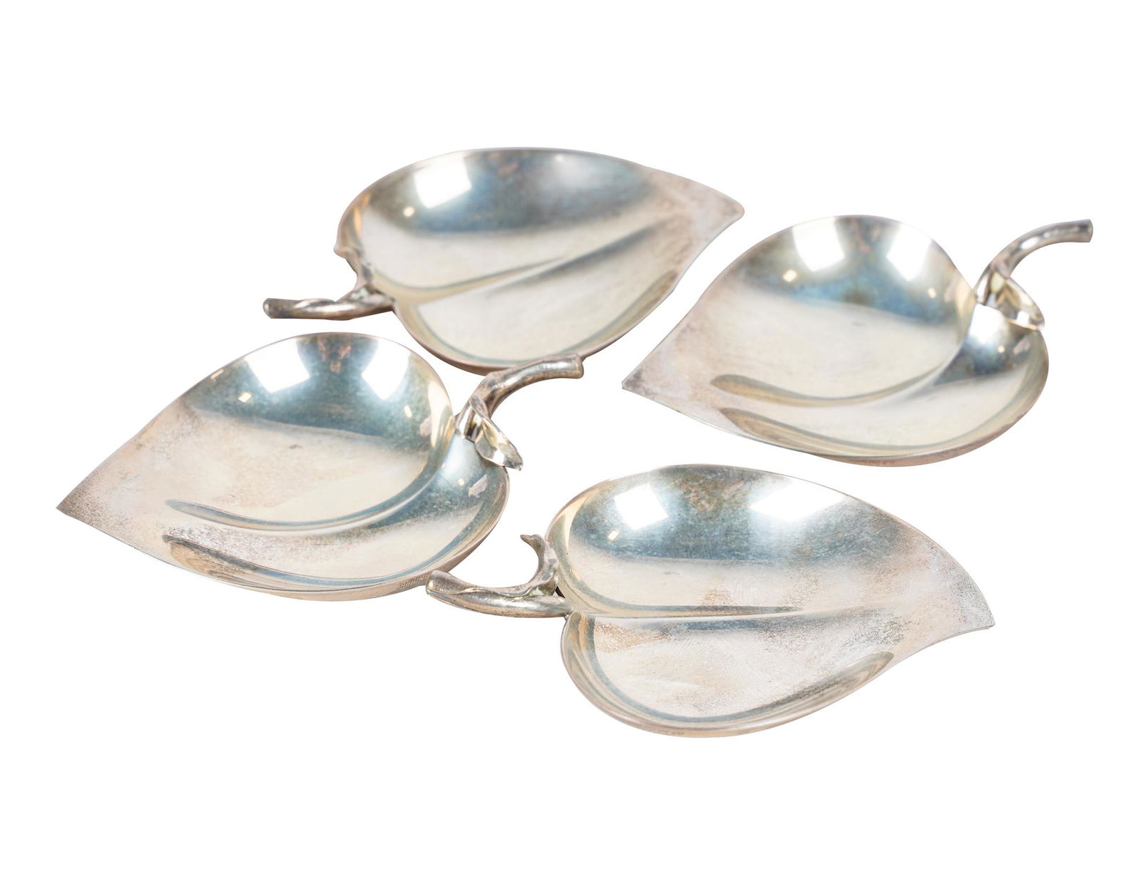 FOUR TIFFANY & CO. STERLING LEAF DISHES (1 of 10)