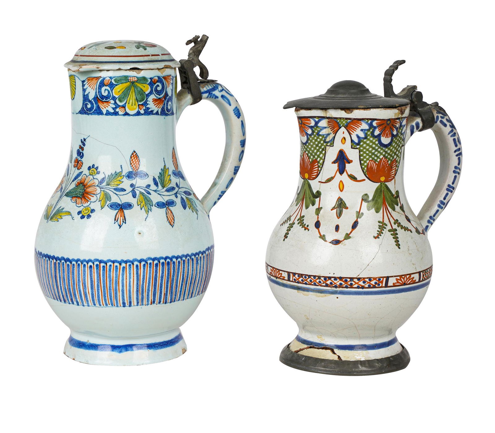 TWO FAIENCE PITCHERS (1 of 18)