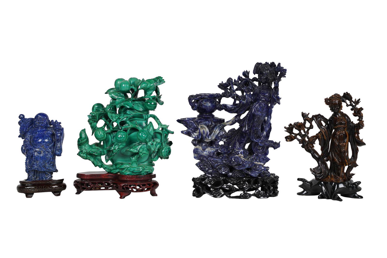 FOUR CHINESE CARVED STONE FIGURES (1 of 15)