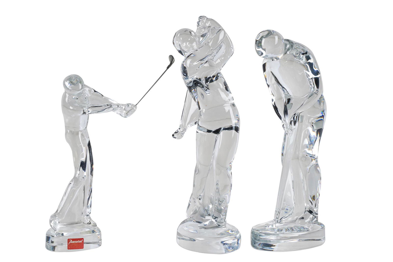 THREE BACCARAT CRYSTAL GOLFER FIGURES (1 of 8)