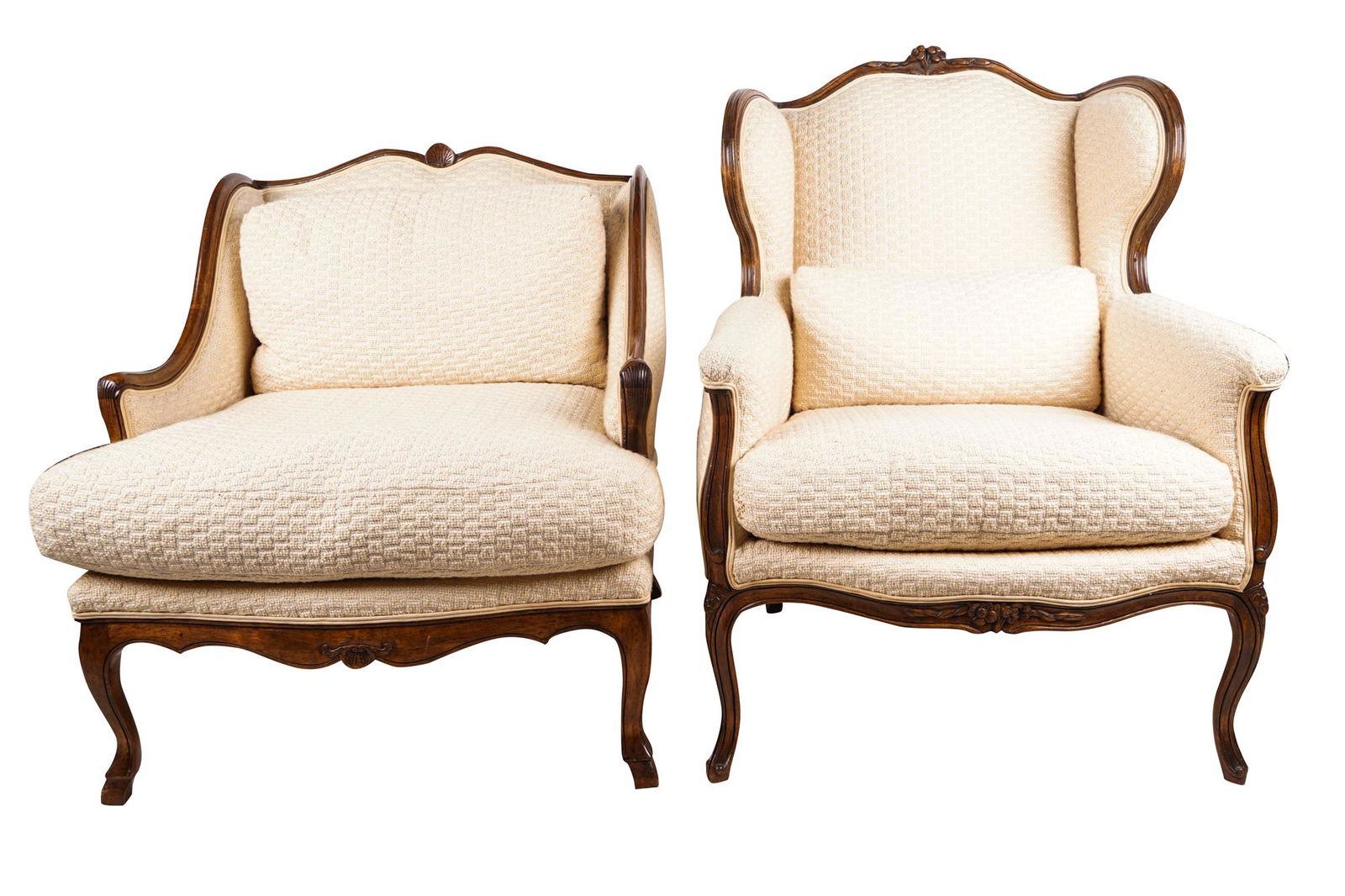 TWO ASSORTED FRENCH PROVINCIAL-STYLE CLUB CHAIRS (1 of 10)