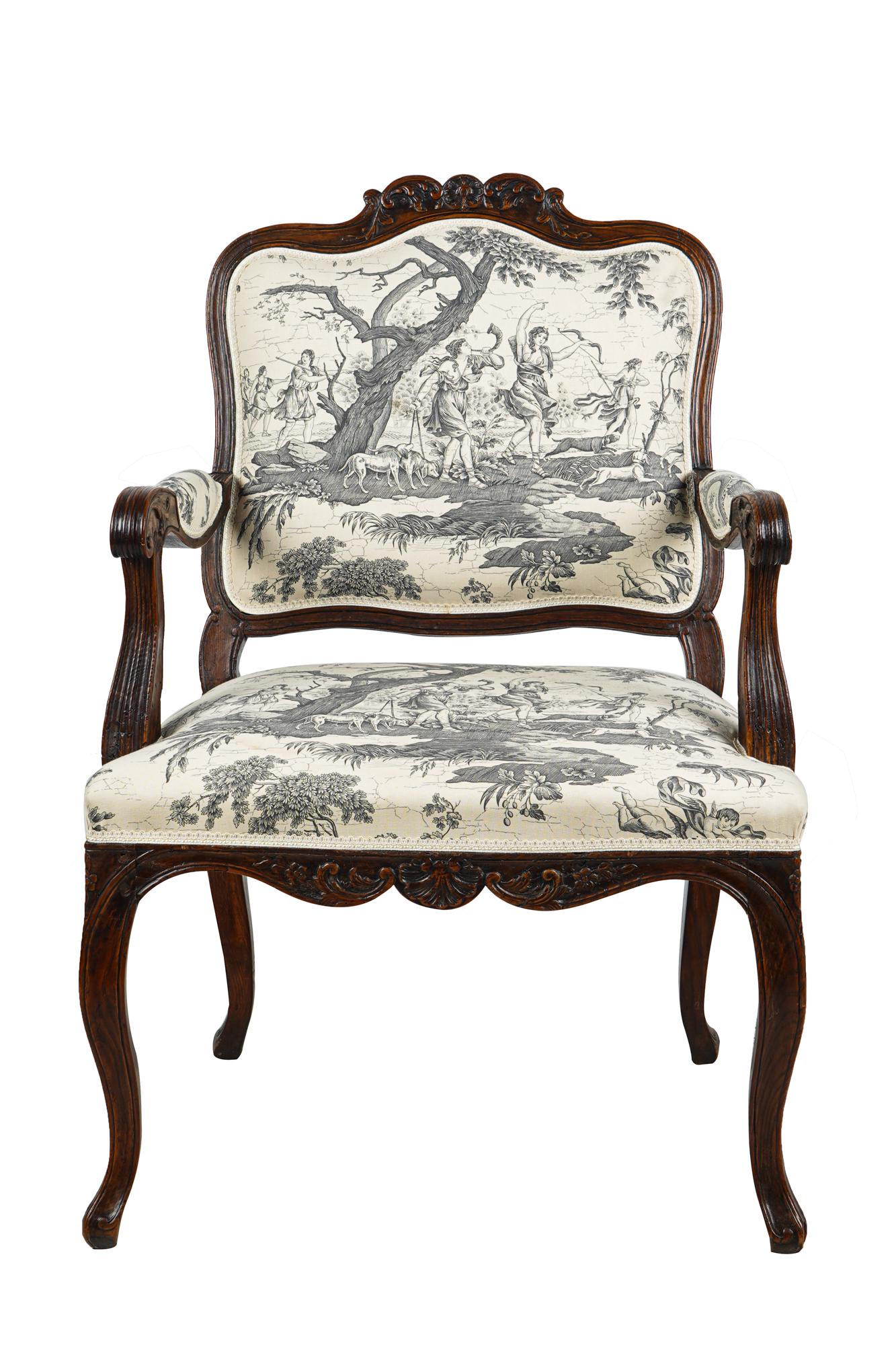 FRENCH PROVINCIAL STYLE OPEN ARMCHAIR (1 of 7)