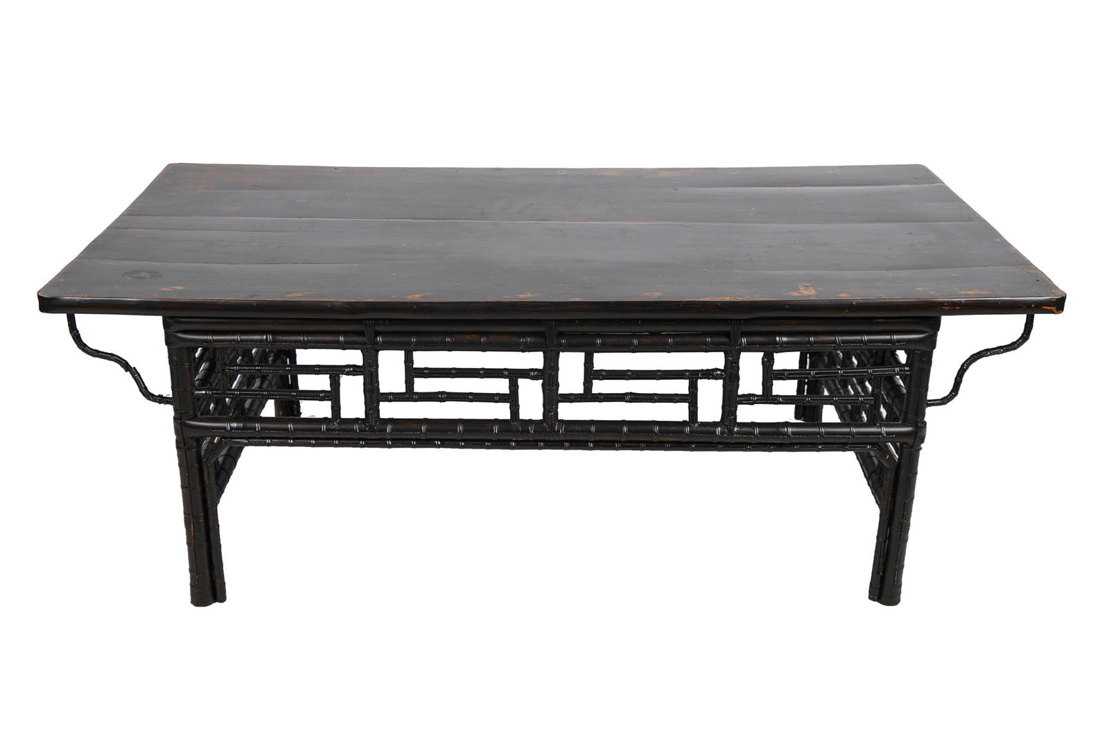 CHINESE STAINED WOOD & BAMBOO COFFEE TABLE (1 of 6)