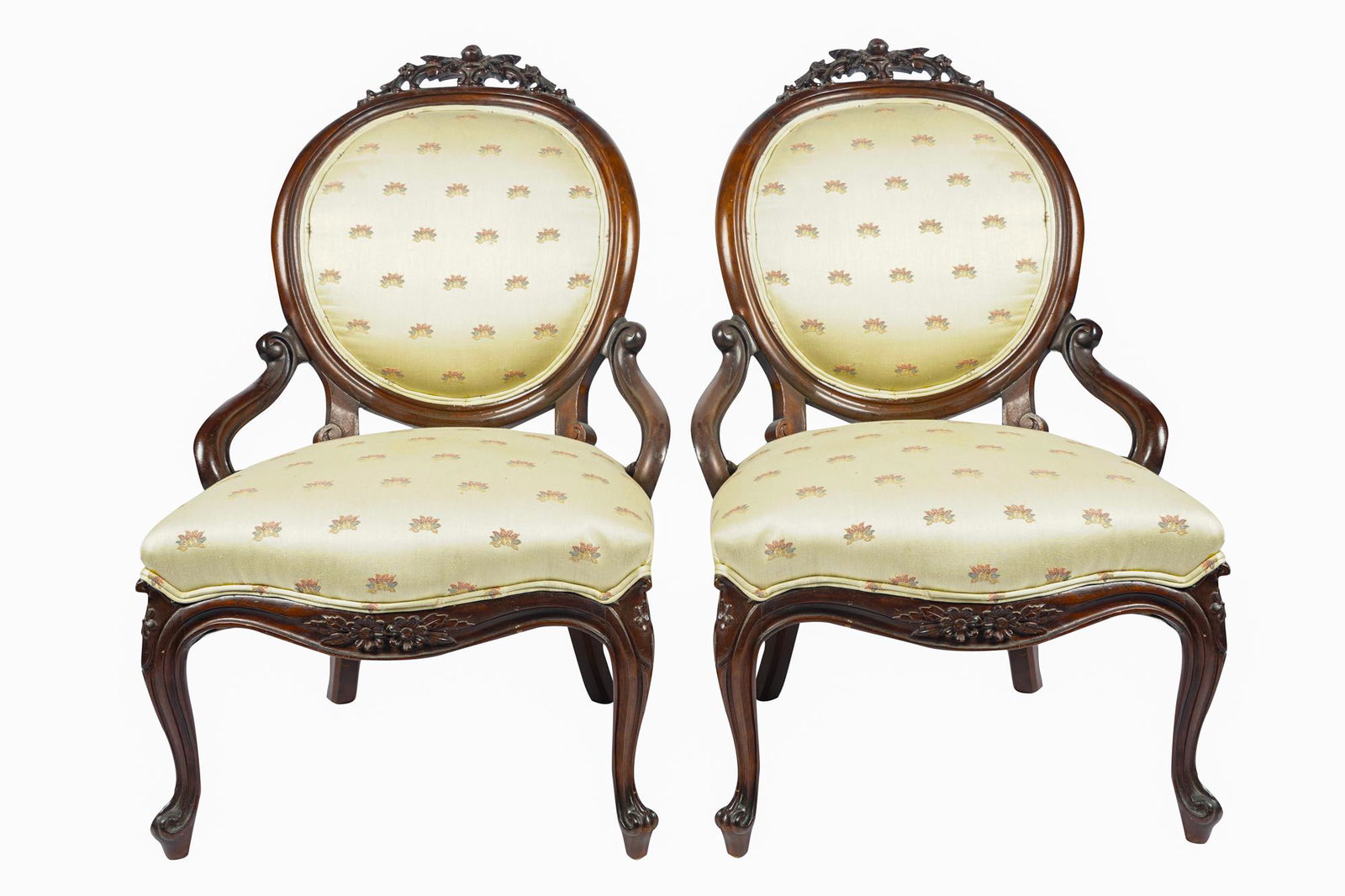 PAIR OF VICTORIAN UPHOLSTERED SIDE CHAIRS (1 of 8)