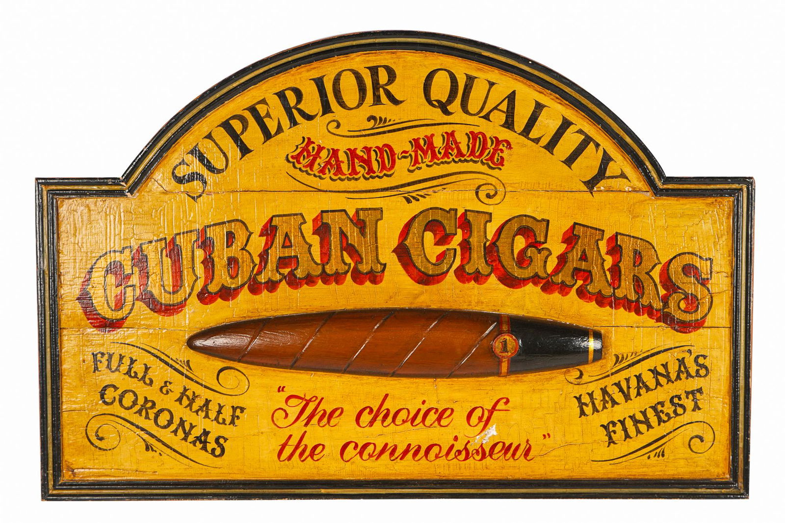 'CUBAN CIGARS' PAINTED WOOD SIGN