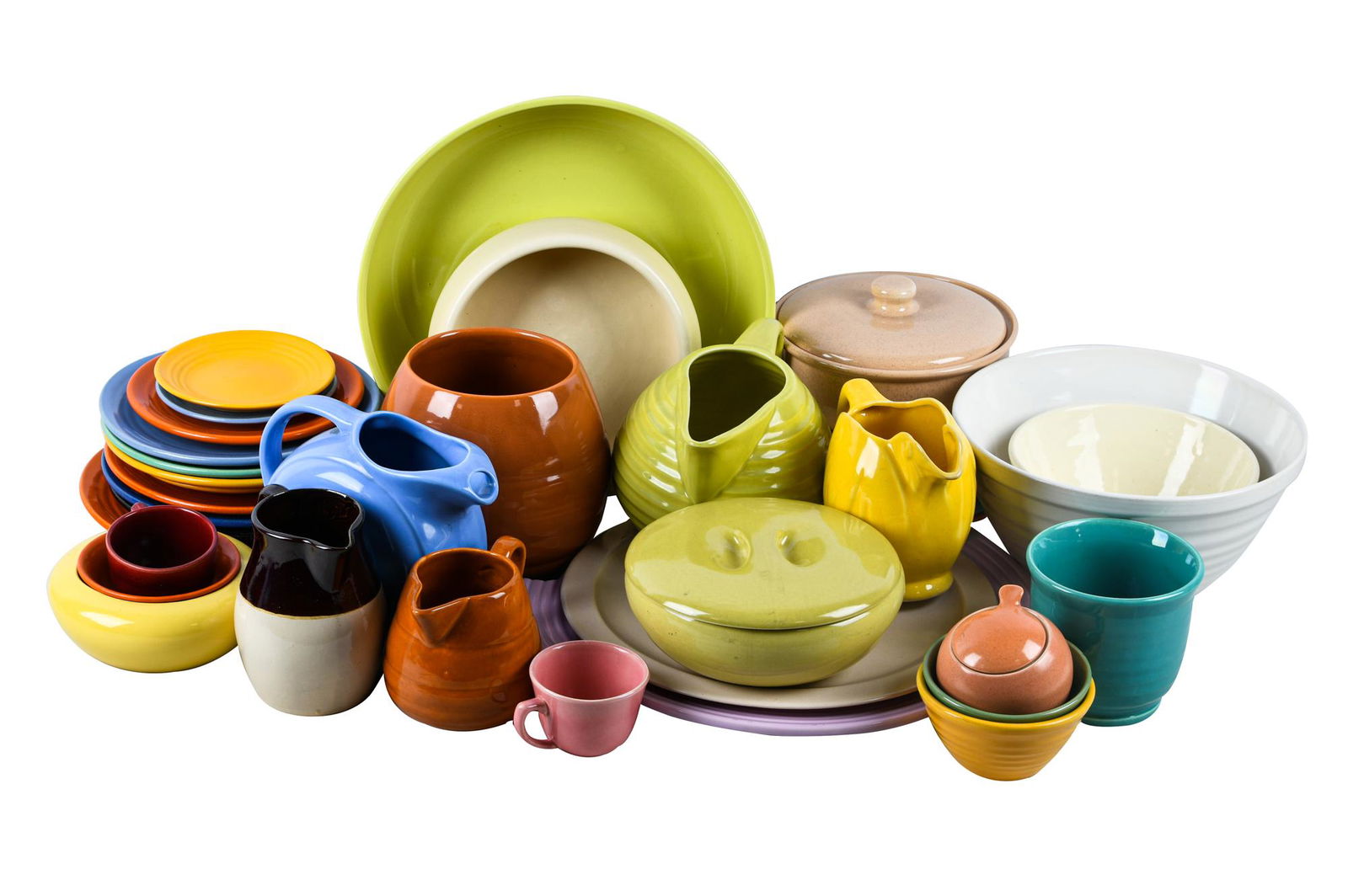 ASSEMBLED SET OF CALIFORNIA VINTAGE GLAZED POTTERY (1 of 13)