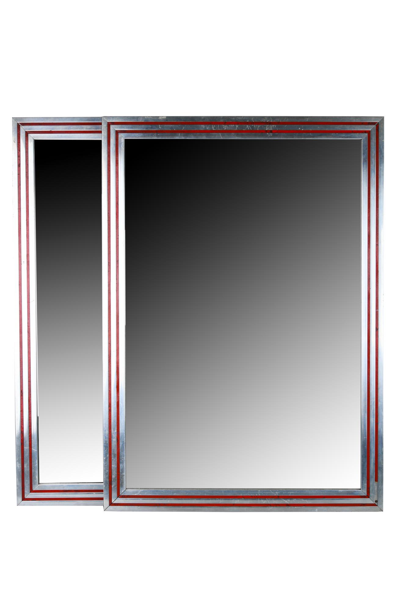 PAIR OF METAL ART DECO STYLE WALL MIRRORS (1 of 6)