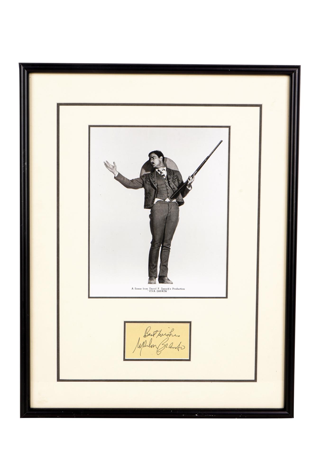 MARLON BRANDO: SIGNED CARD (1 of 9)