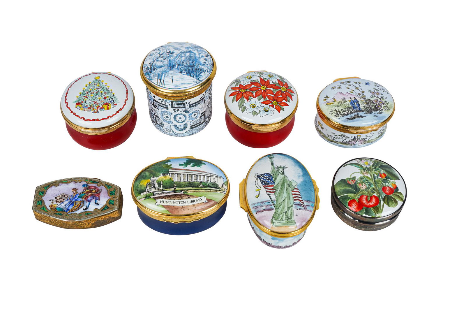 EIGHT ASSORTED ENAMEL BOXES (1 of 10)