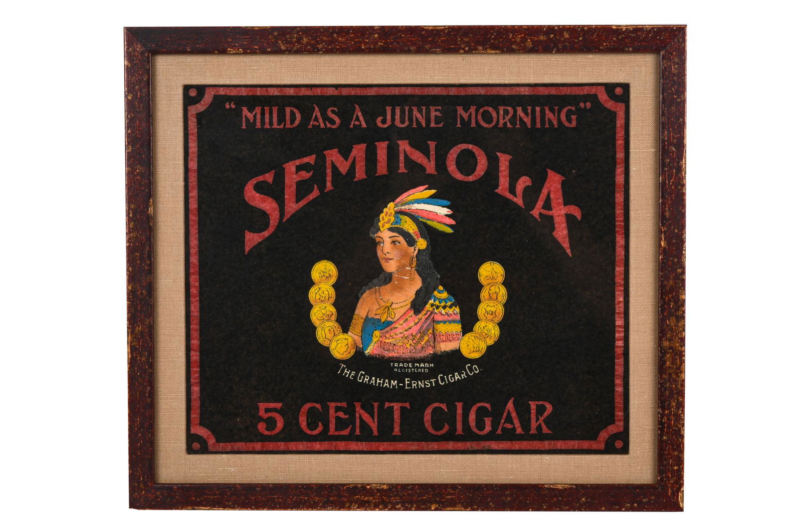 SEMINOLA 5 CENT CIGAR ADVERTISING SIGN (1 of 7)