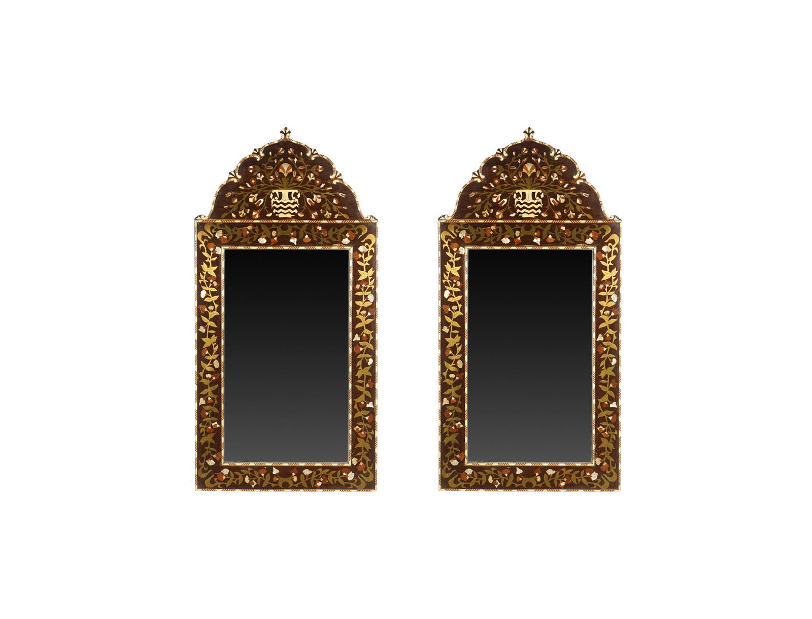 PAIR OF MOORISH STYLE  INLAID WALL MIRROS (1 of 7)