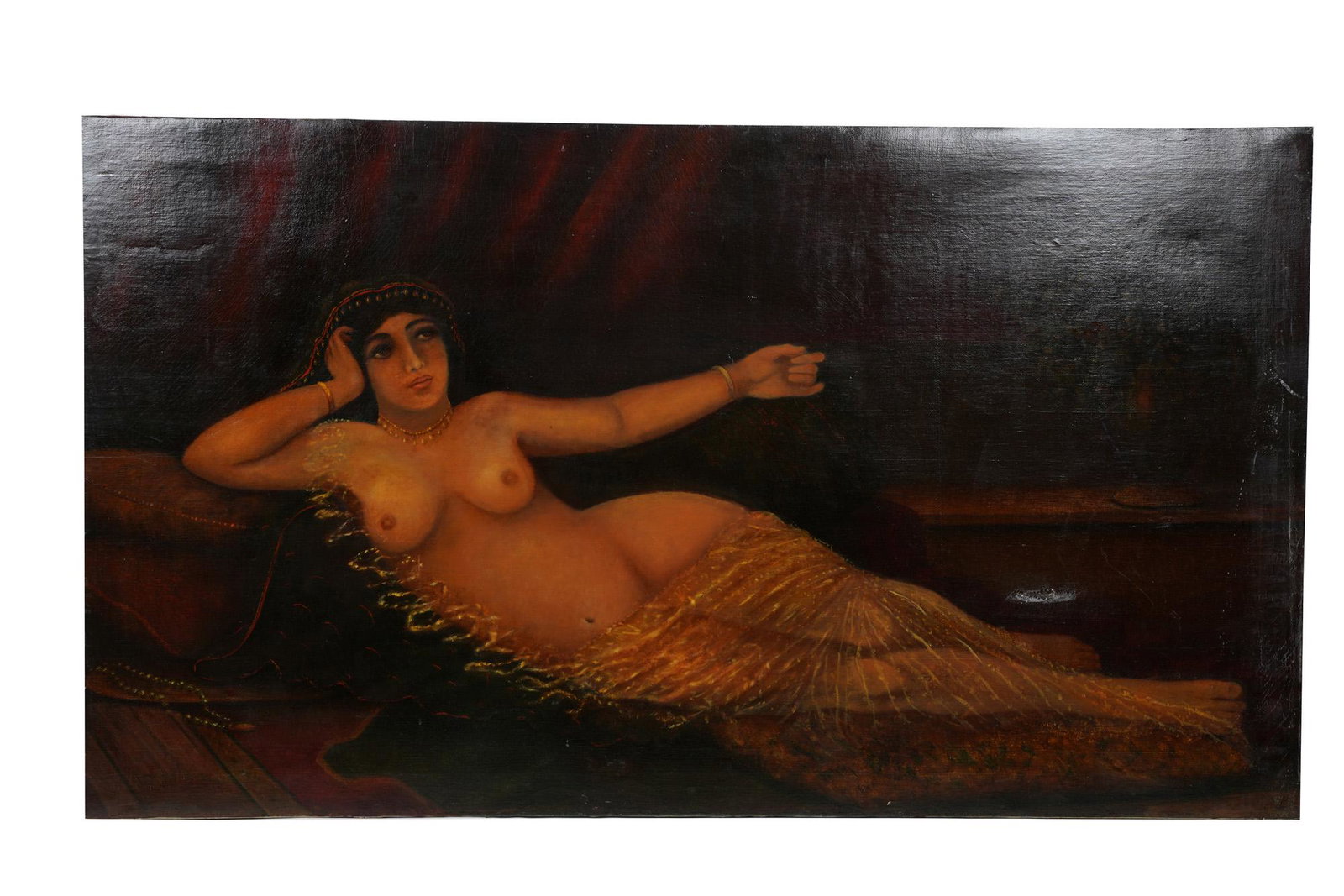 ASTLEY DAVID MIDDLETON COOPER (1856 - 1924): "RECLINING: oil on canvas, unframed 38 x 67 inches