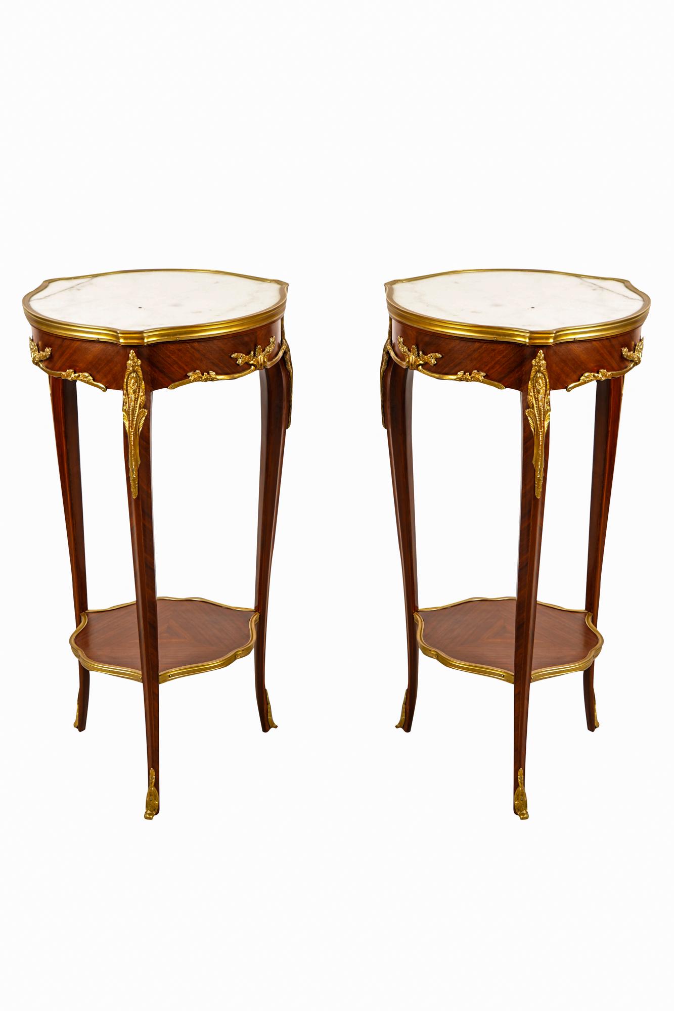 PAIR OF LOUIS XV-STYLE GILT BRONZE-MOUNTED GUERIDONS (1 of 7)