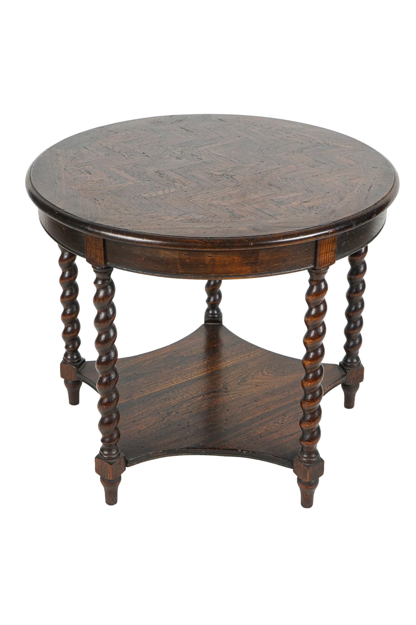 OAK PARQUETRY LAMP TABLE (1 of 7)