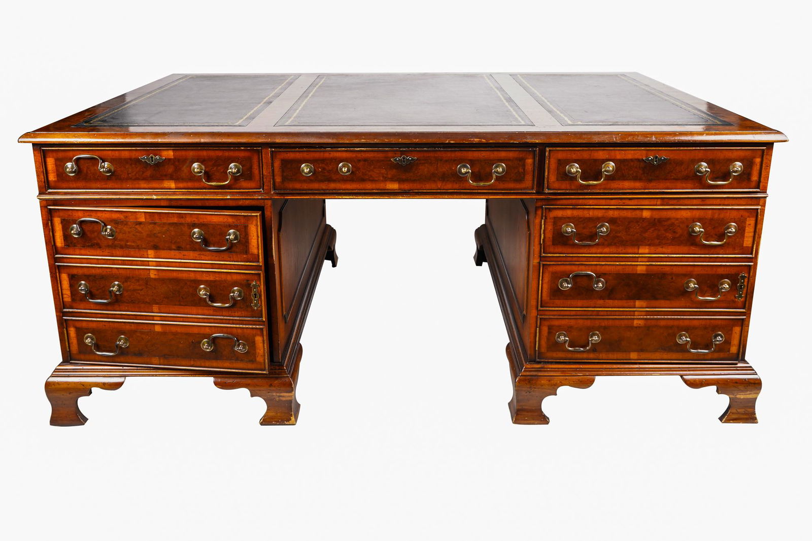 ENGLISH WALNUT PARTNER'S DESK (1 of 11)