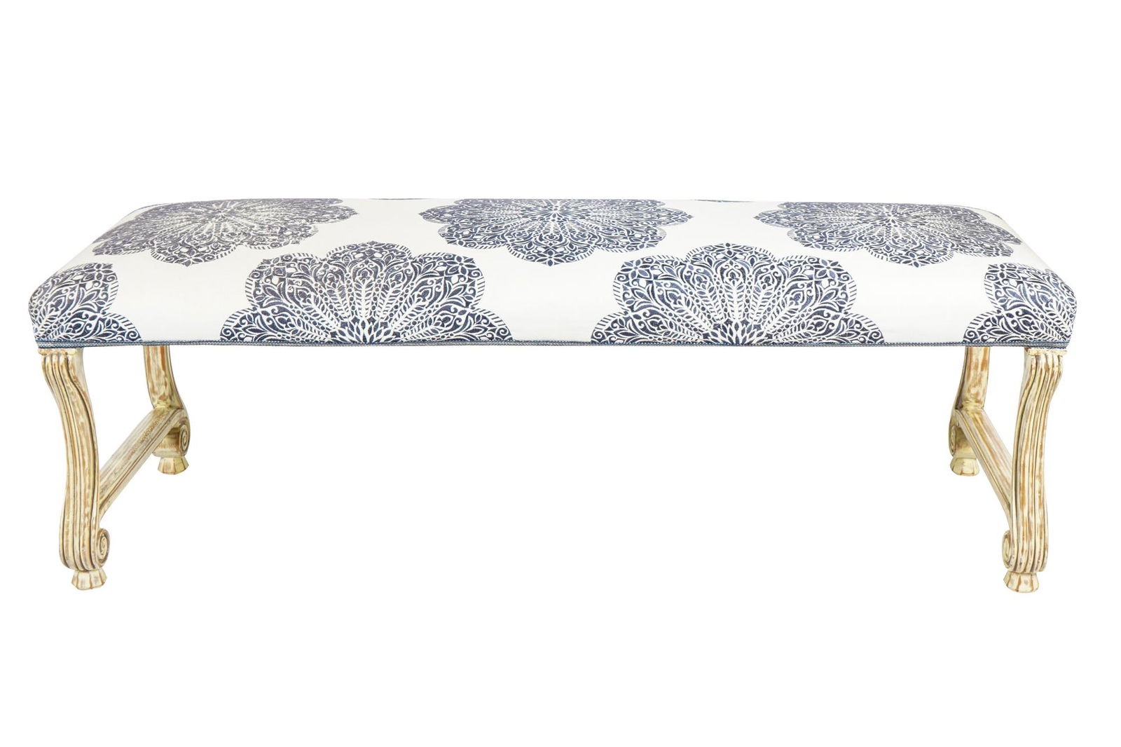 BAROQUE STYLE PAINTED BEDSIDE BENCH (1 of 6)