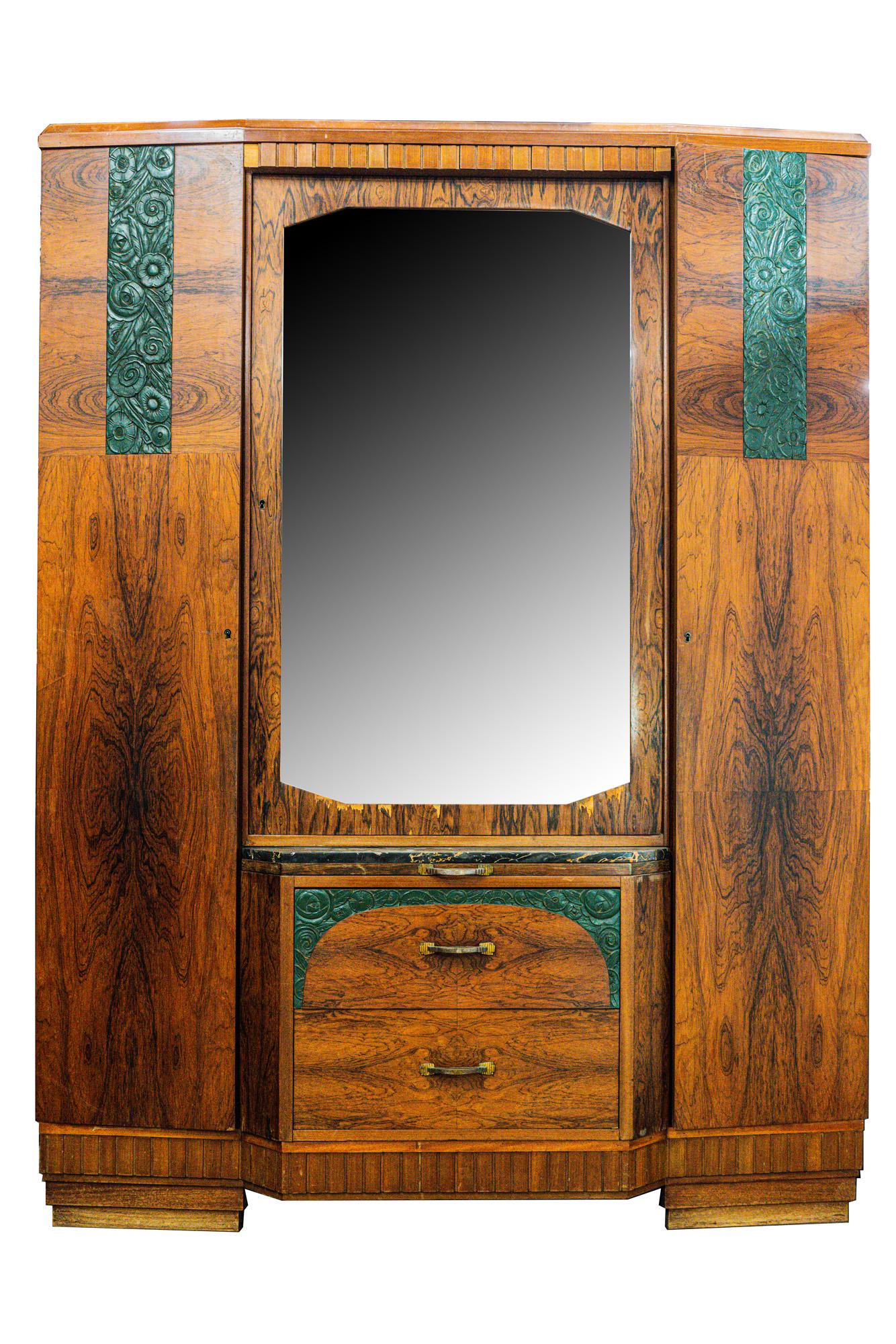 ART DECO WALNUT WARDROBE CABINET (1 of 15)