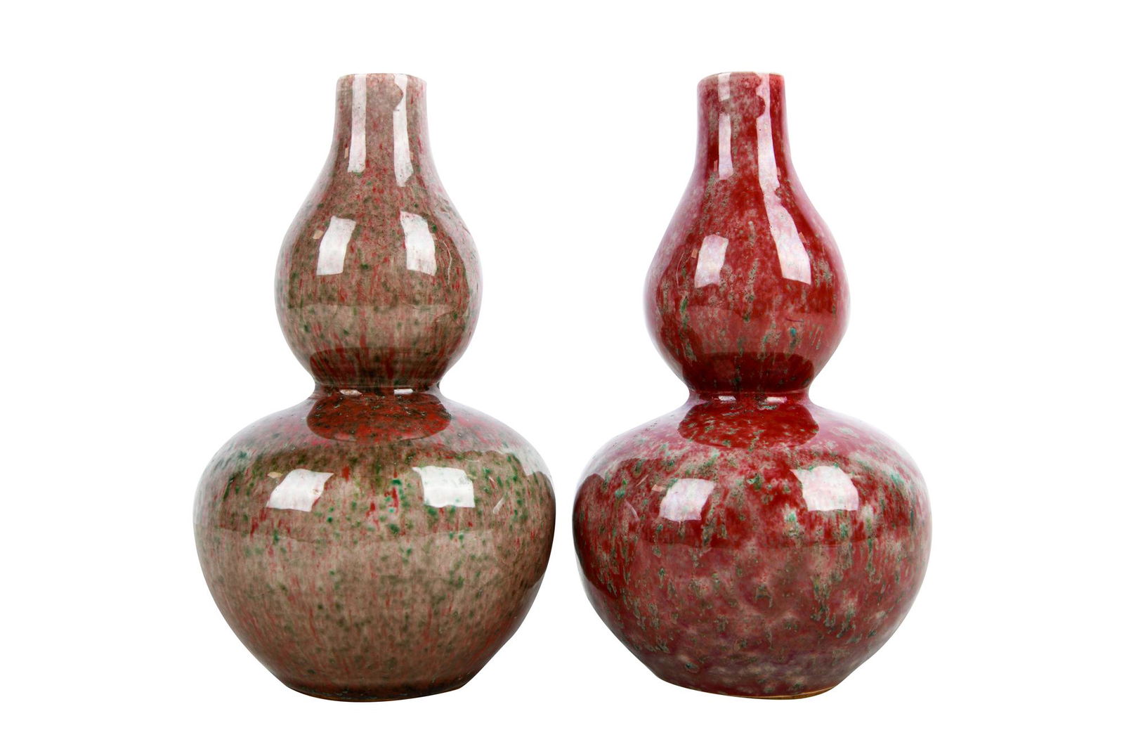 PAIR OF CHINESE PEACH BLOOM VASES (1 of 8)